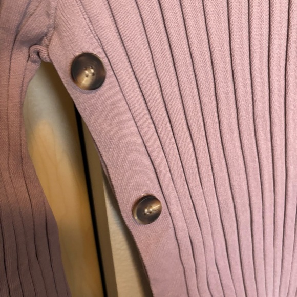 Legoe Heritage Women Maternity S LongSleeve Mushroom Pink Ribbed Stretch Sweater - Picture 5 of 8